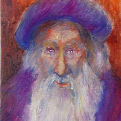 An old man painting