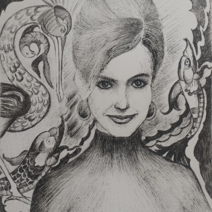 Alluring look drawing