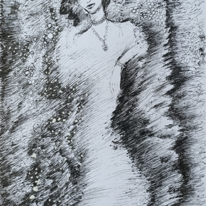 Sketch for "Banker's wife" painting