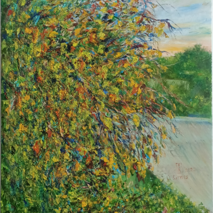 "Autumn day sunset" painting