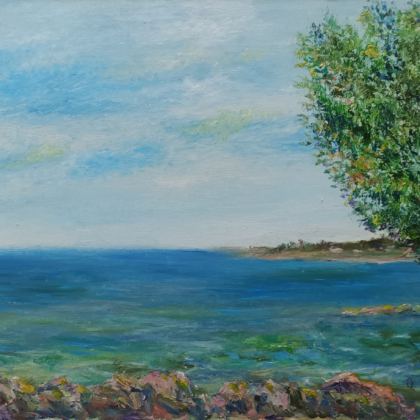"A seaside study" painting