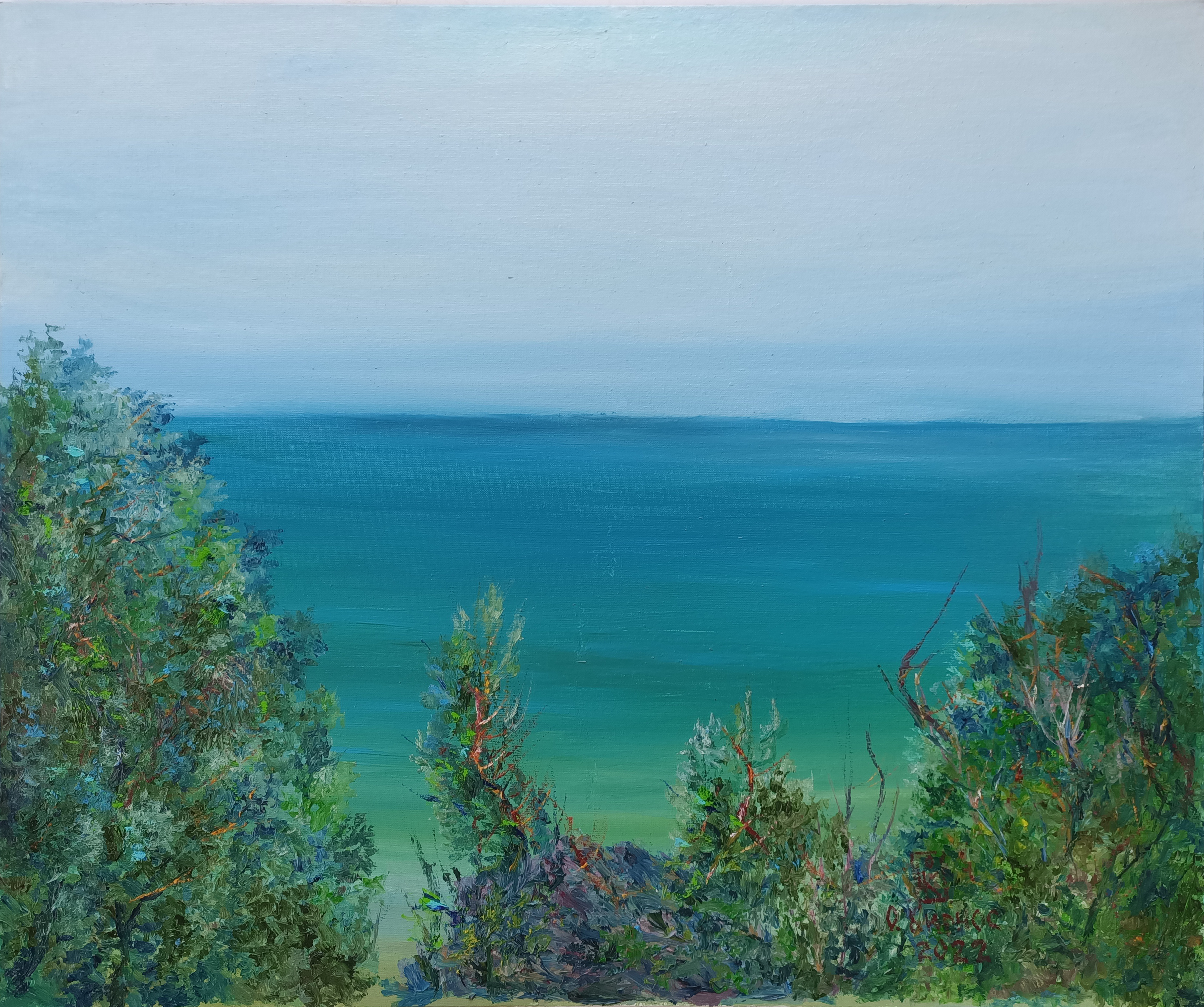 Sea of Azov in Ukraine by memory "Sea of Azov in Ukraine by memory" painting
