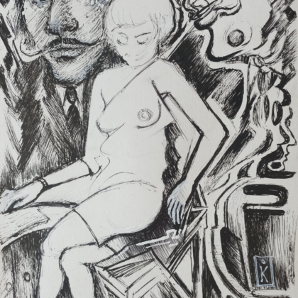 Art historian drawing