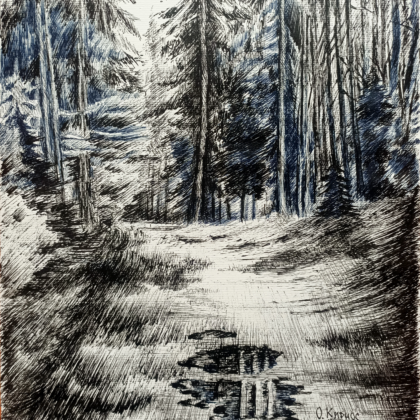 Forest road drawing