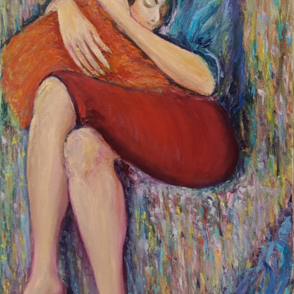 In mother's arms